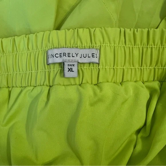 Sincerely Jules Lime Green Women's track Shorts - Picture 3 of 4